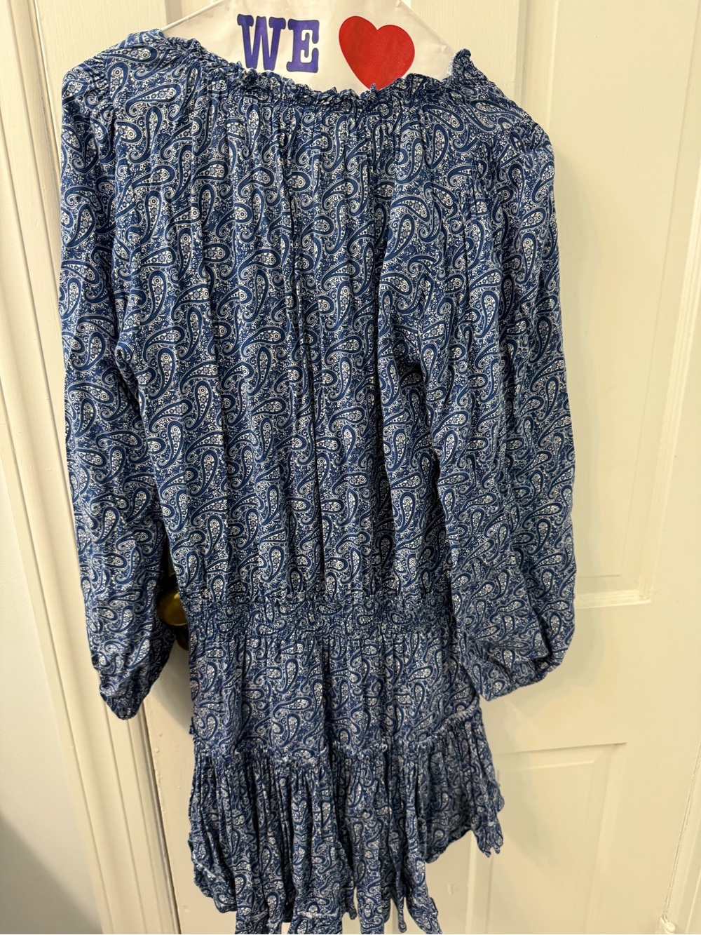 Misa Los Angeles Blue Paisley V-Neck Tiered Mini Dress - Picture 2 of 3